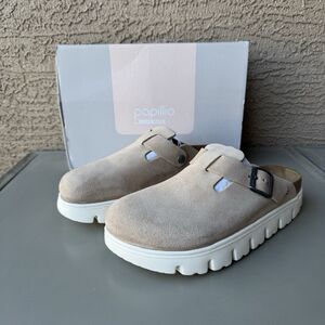 Birkenstock Papillio Boston Platform Women’s 41EU or 10US Tan Suede Warm Sand
